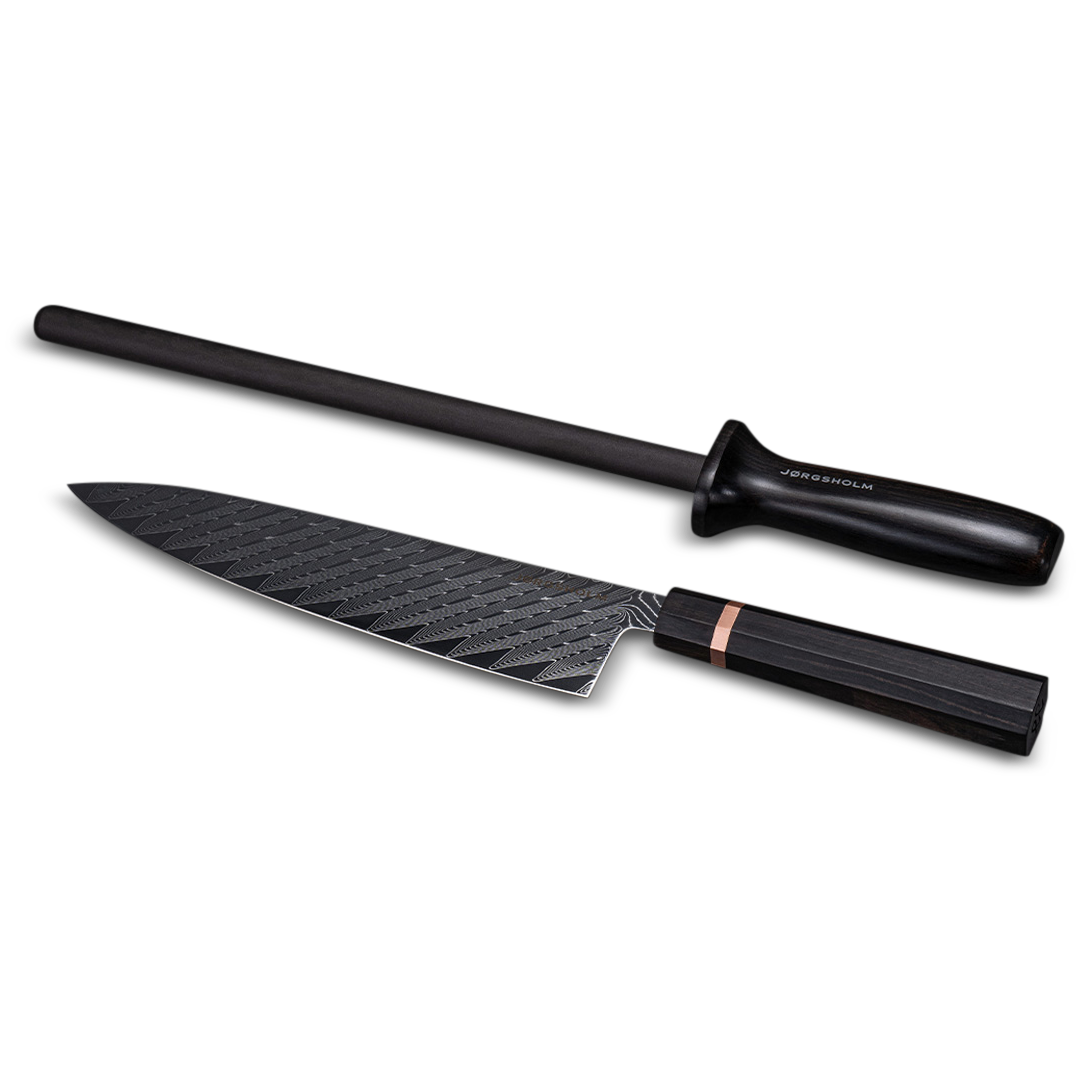 Kokkekniv + Strygestål - Pakketilbud